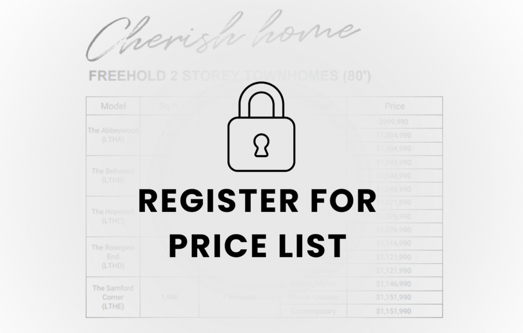 Price list for homes in Upper Joshua Creek, Oakville